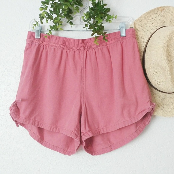 Madewell Pants - Madewell Pull on Side Tie Pink Track Shorts M